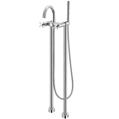 Morea - Floor Mounted Bath Shower Mixer with Shower Kit & Stand