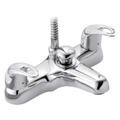 Izzi - Deck Mounted Bath Shower Mixer with Shower Kit